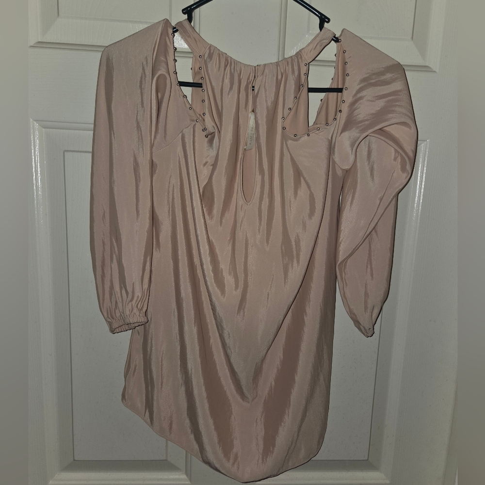 Ramy Brook Blush Pink Blouse with Studded Detail - Picture 2 of 4